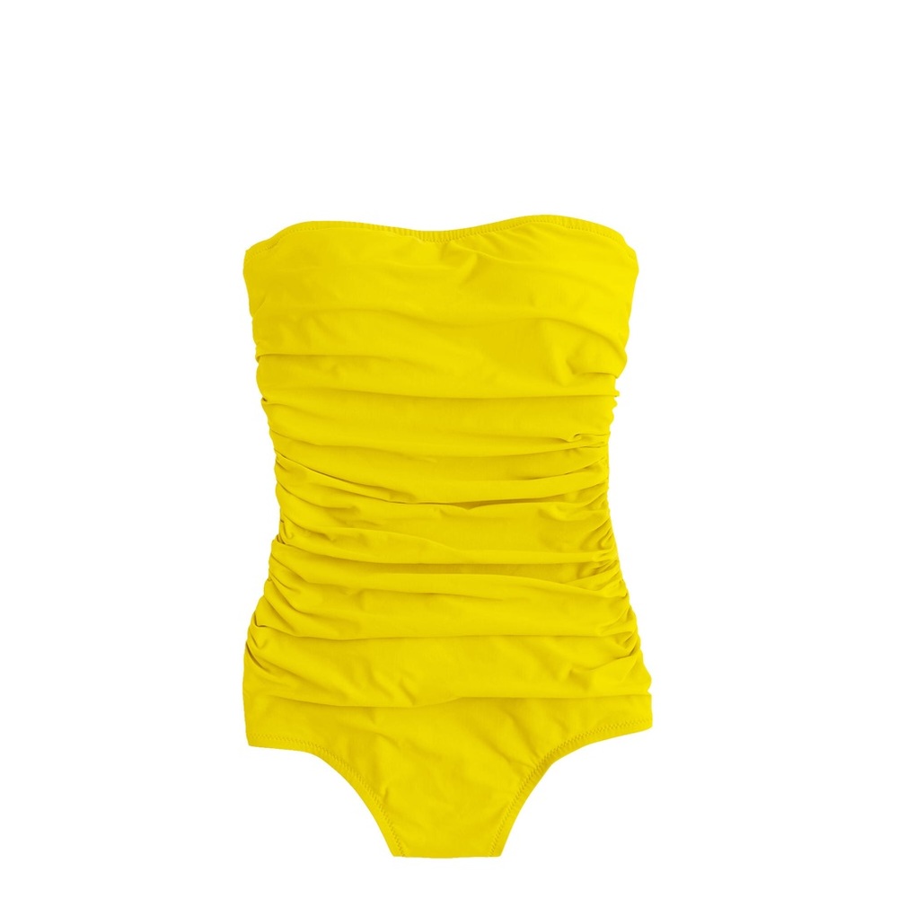 J Crew ruched yellow one piece swimsuit 4